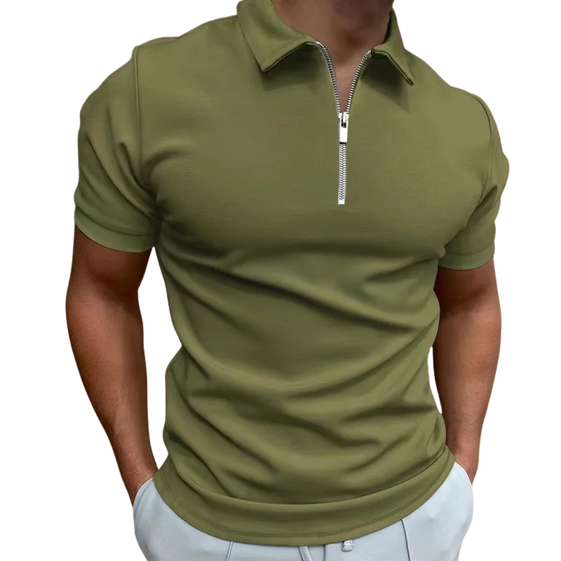 Dario Mid-Zip Polo - Slim-Fit Knit Polo with Modern Half-Zip Styling