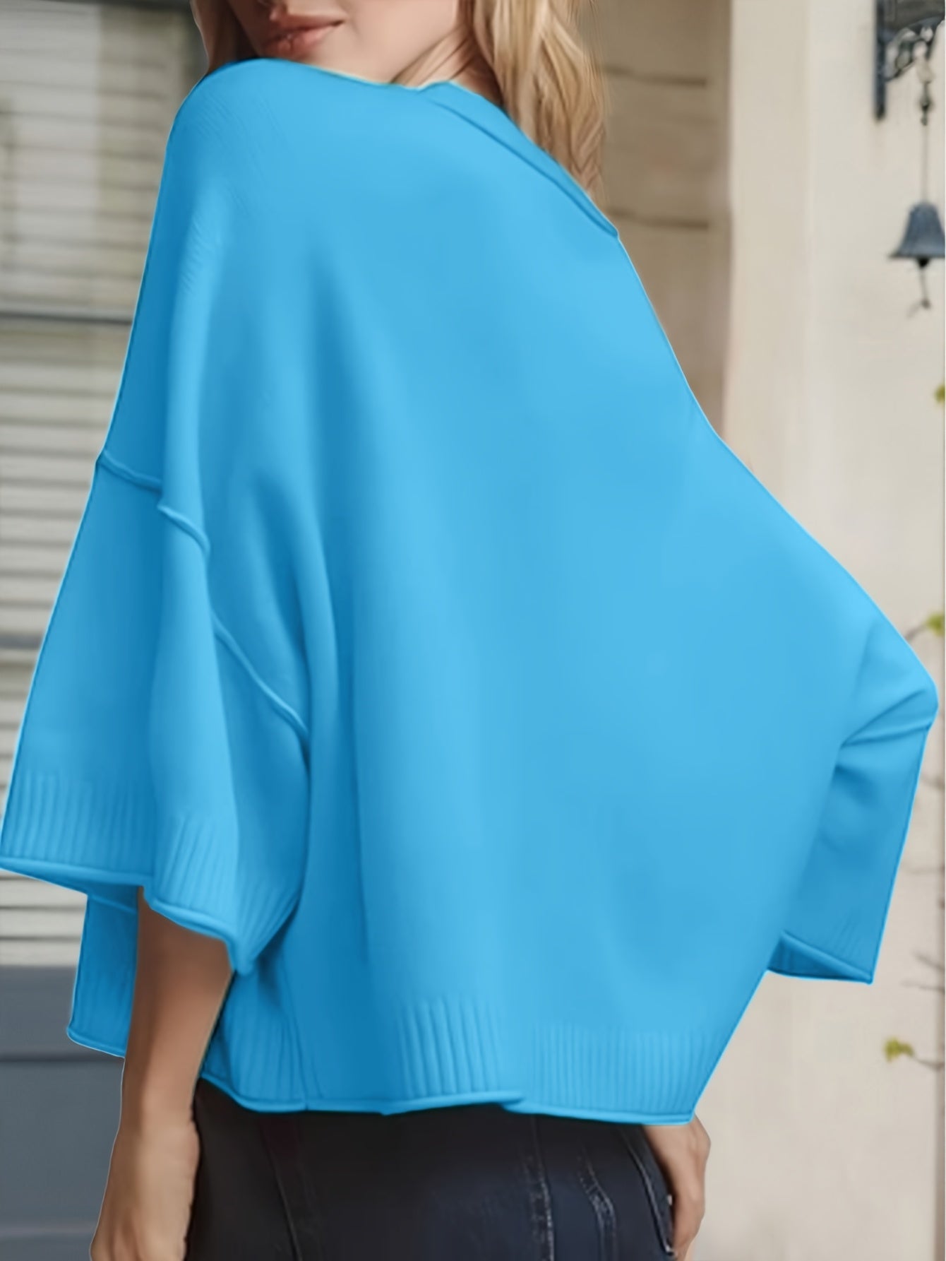 Marlena Women’s Oversized Sweater – Lightweight Short Sleeve Knit with Ribbed Hem