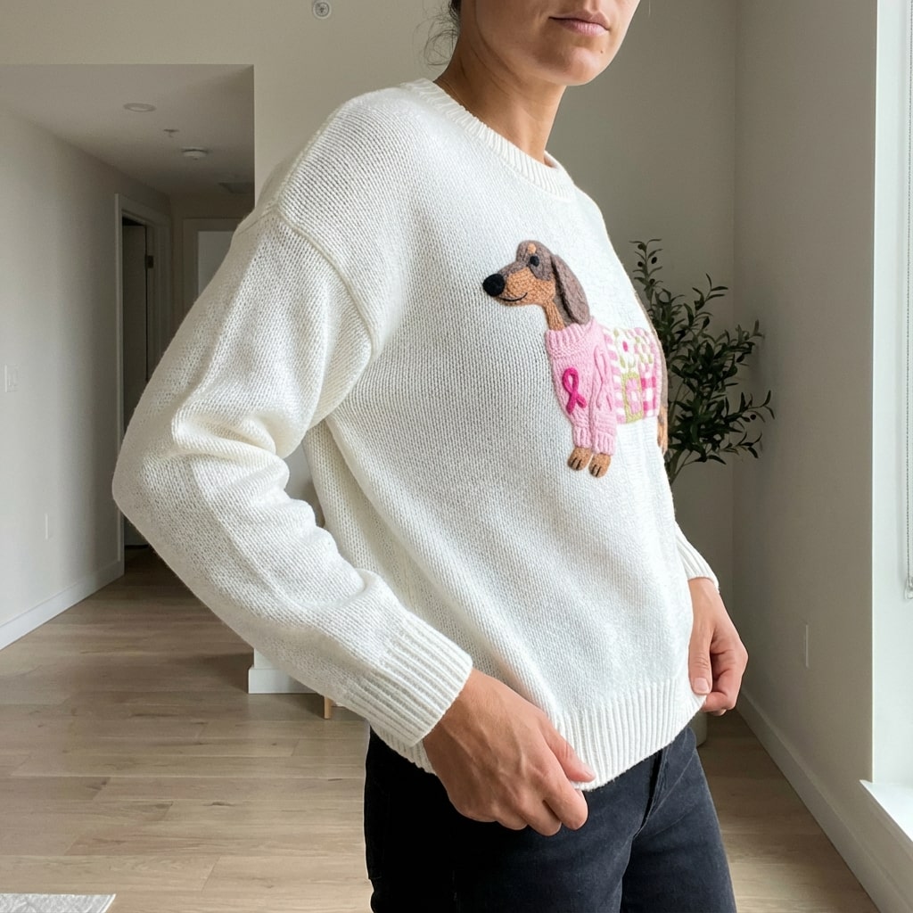 Daphne Women’s Sweater – Dachshund Design Jumper