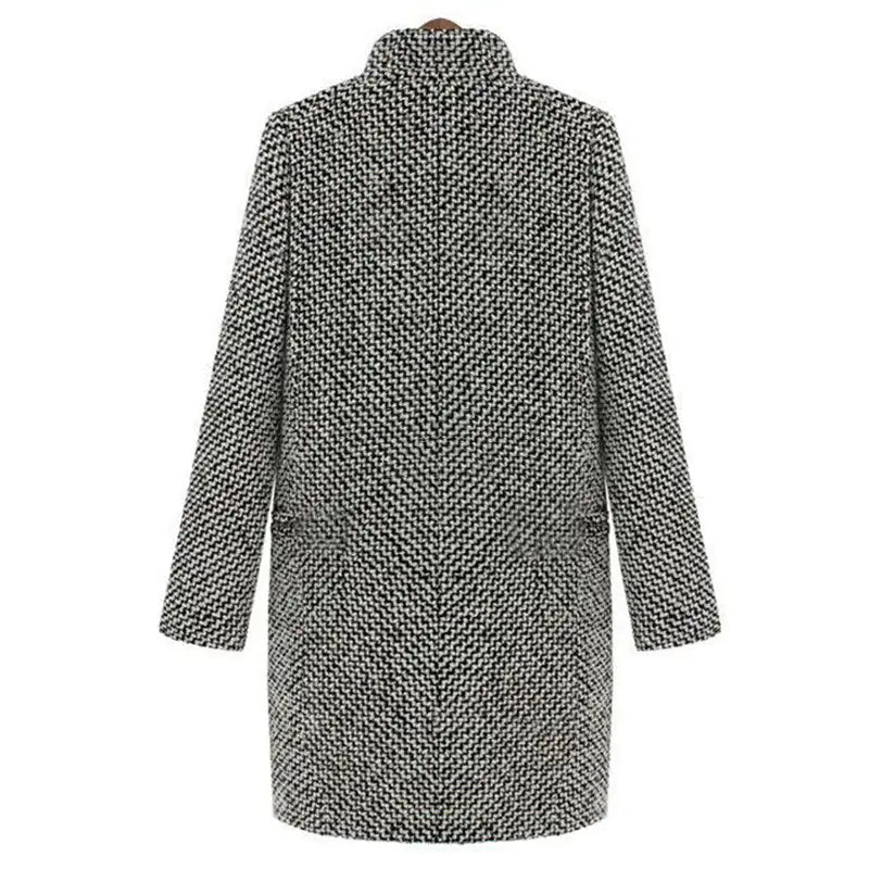 Saralyn Women’s Winter Coat – Longline Wool Blend Overcoat with Slim Fit