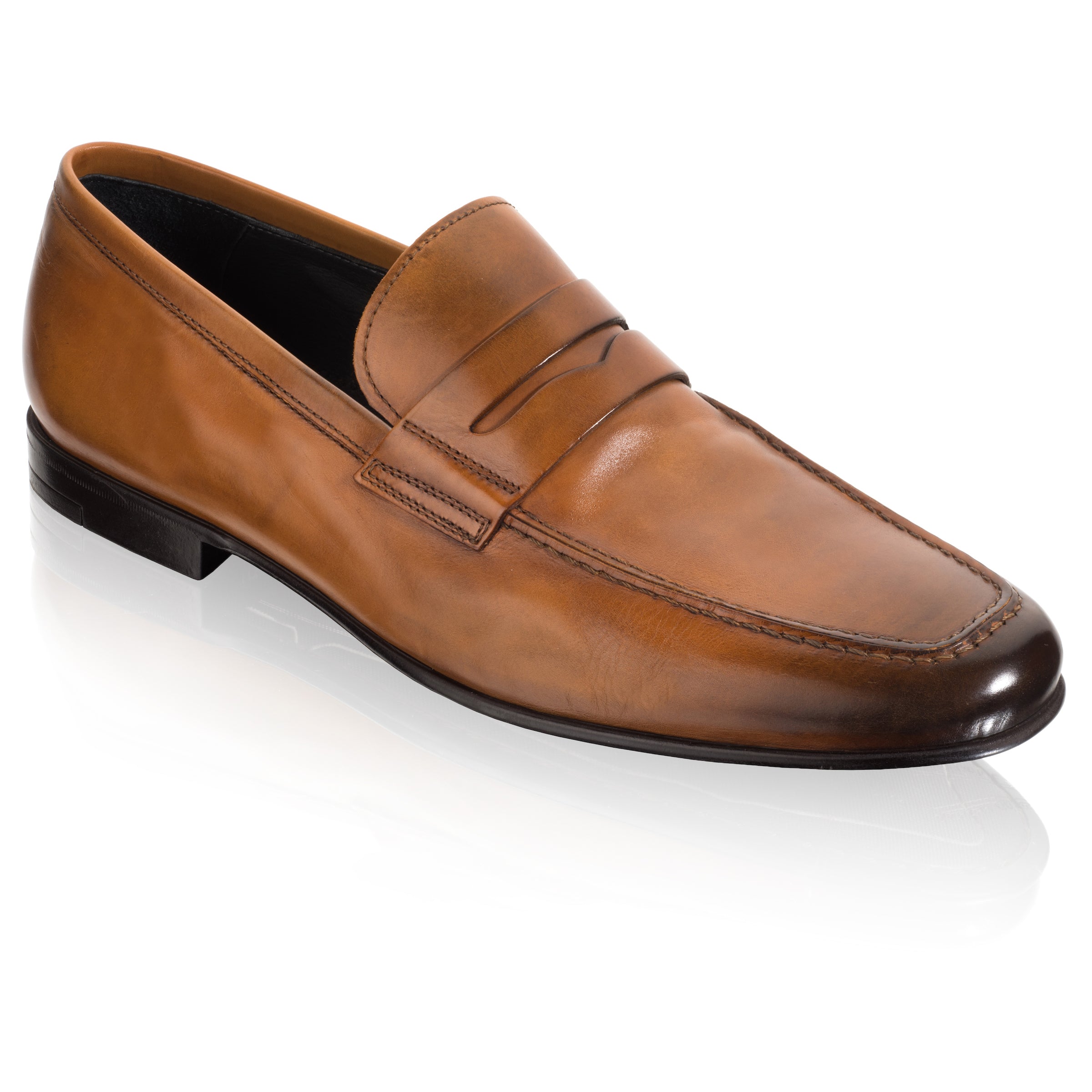 Julian Penny Loafer – Hand-Burnished Italian Calf Leather Slip-On