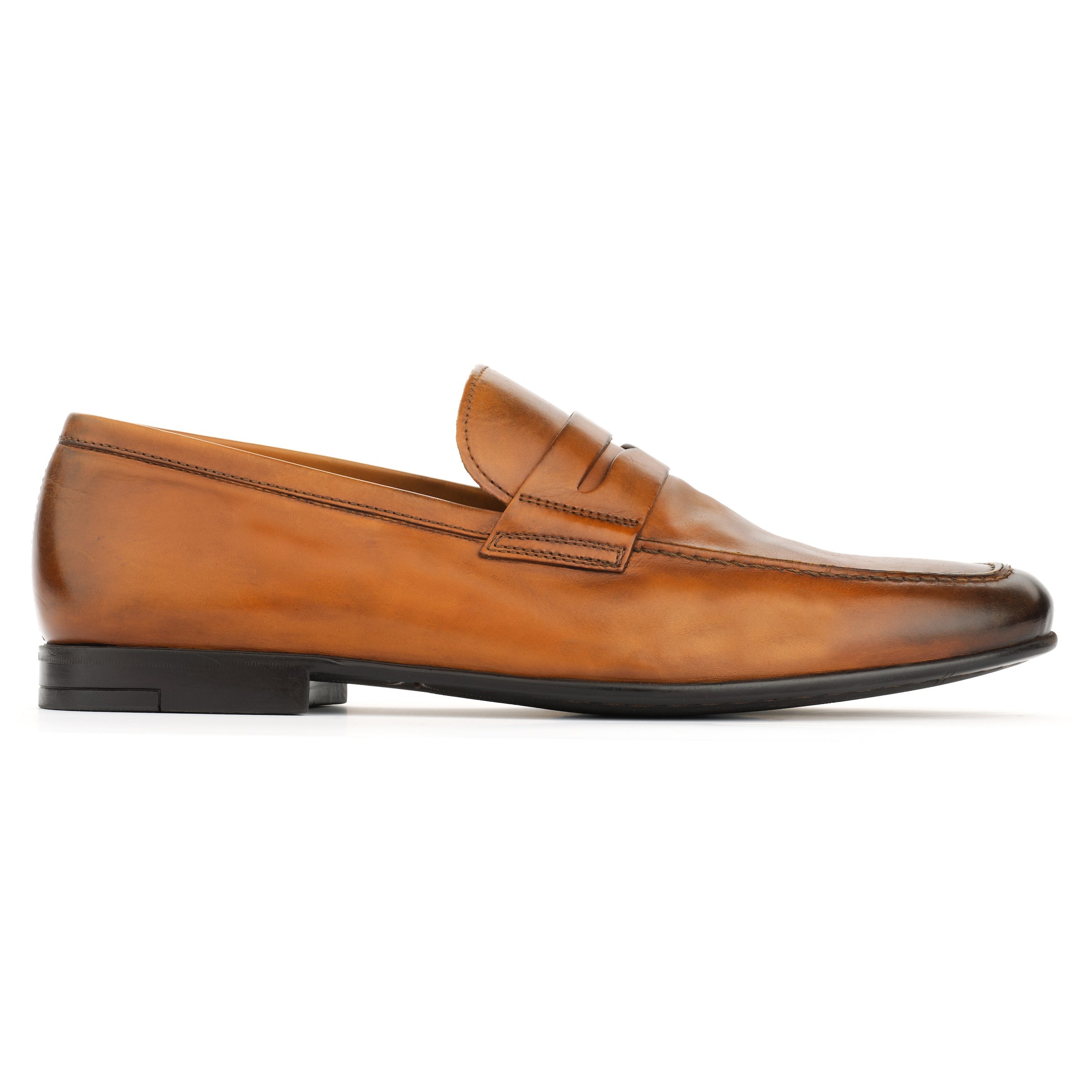 Julian Penny Loafer – Hand-Burnished Italian Calf Leather Slip-On