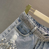 Bella High-Waisted Jean Shorts – Premium Denim with Trendy Tassel Accents 4