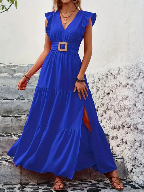 Bella Summer Maxi Dress – Lightweight Cotton Blend with Flutter Sleeves 1