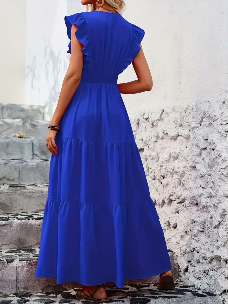 Bella Summer Maxi Dress – Lightweight Cotton Blend with Flutter Sleeves 3