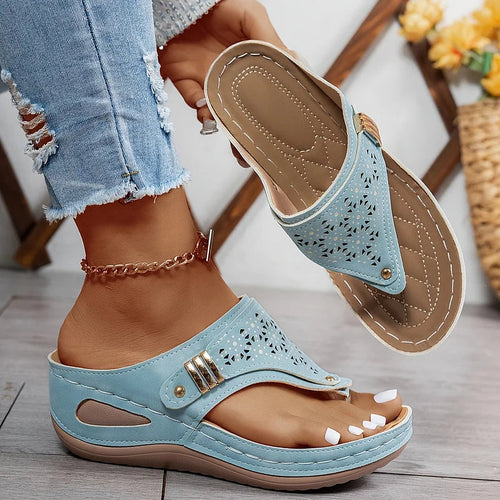 Bella Wedge Sandals for Women – Cushioned Comfort & Elegant Cutout Design 0