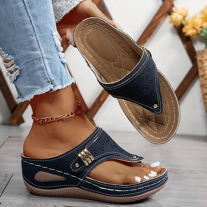 Bella Wedge Sandals for Women – Cushioned Comfort & Elegant Cutout Design 5