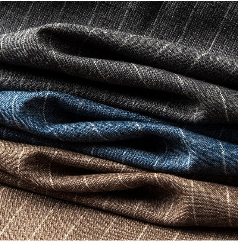 Renzo Linen Pants – Men’s Straight Leg Trousers with Elastic Waistband