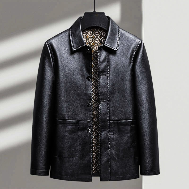 Alessandro Premium Leather Jacket - Sleek Tailored Casual Outerwear