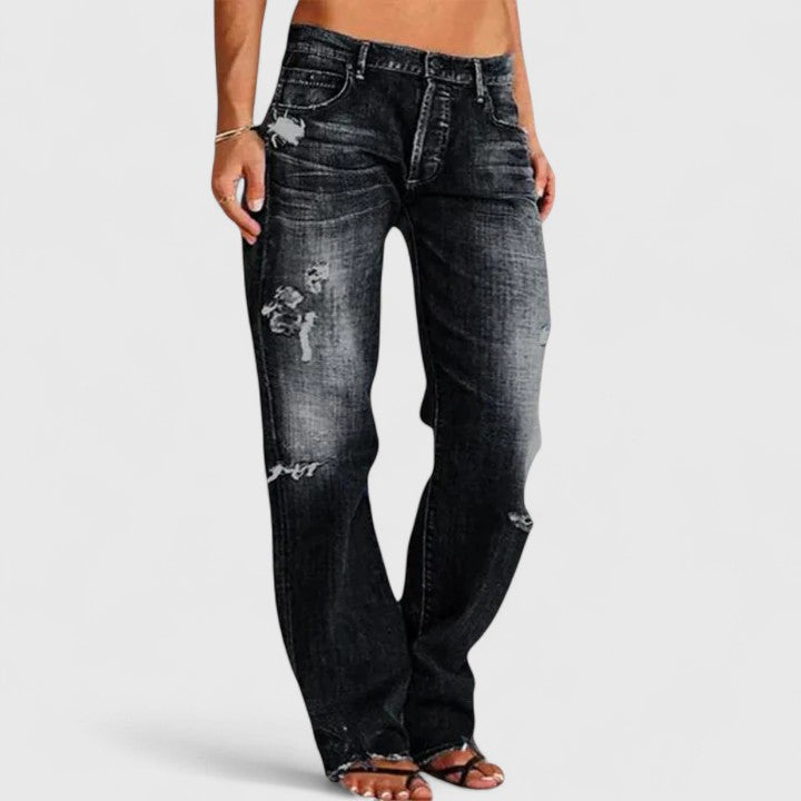 Boston Black Wide Leg Jeans - High-Stretch Denim for Unrestricted Comfort 2