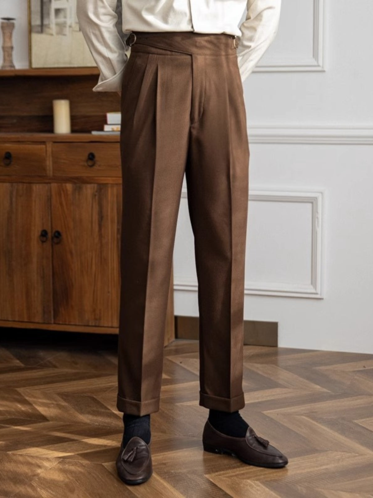 Boston Slim Fit Trousers – Elegant Polyester Blend for Effortless Style 7
