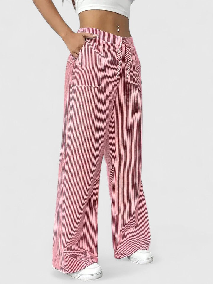 Brooklyn Flowy Palazzo Pants – Lightweight Fabric with Adjustable Waist for Comfort 0