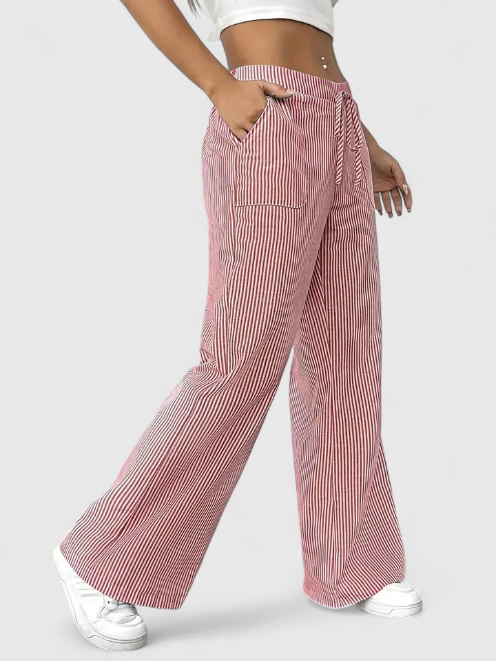 Brooklyn Flowy Palazzo Pants – Lightweight Fabric with Adjustable Waist for Comfort 2