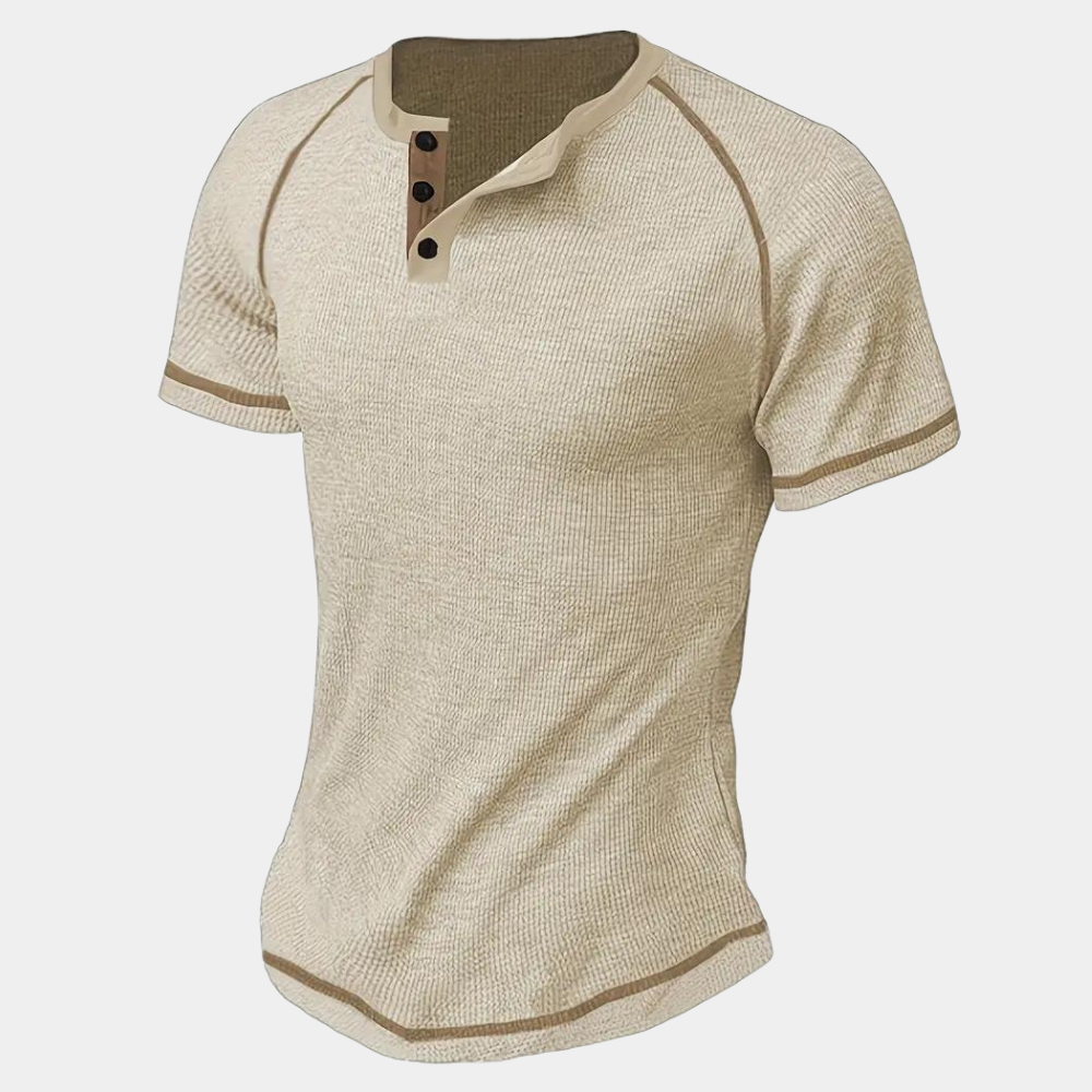 Brooklyn Men's T Shirt – Soft Knit Blend with Classic Henley Neckline 0
