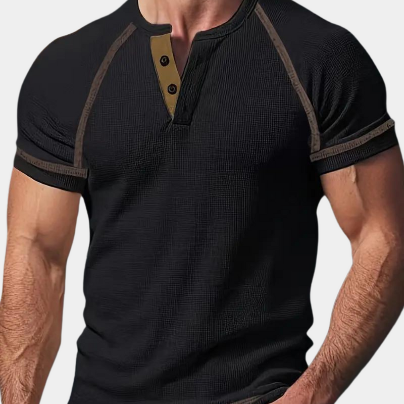 Brooklyn Men's T Shirt – Soft Knit Blend with Classic Henley Neckline 1