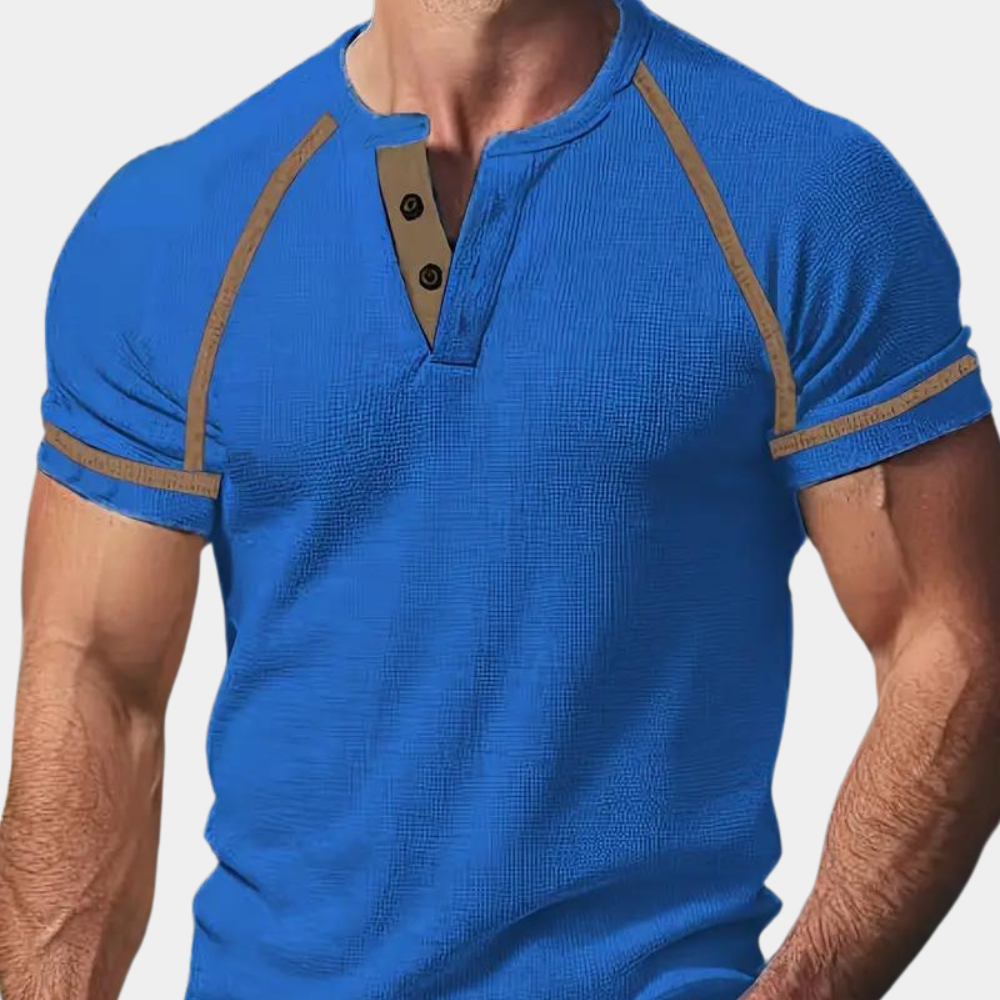 Brooklyn Men's T Shirt – Soft Knit Blend with Classic Henley Neckline 2