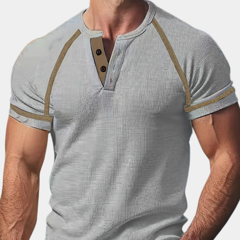 Brooklyn Men's T Shirt – Soft Knit Blend with Classic Henley Neckline 3