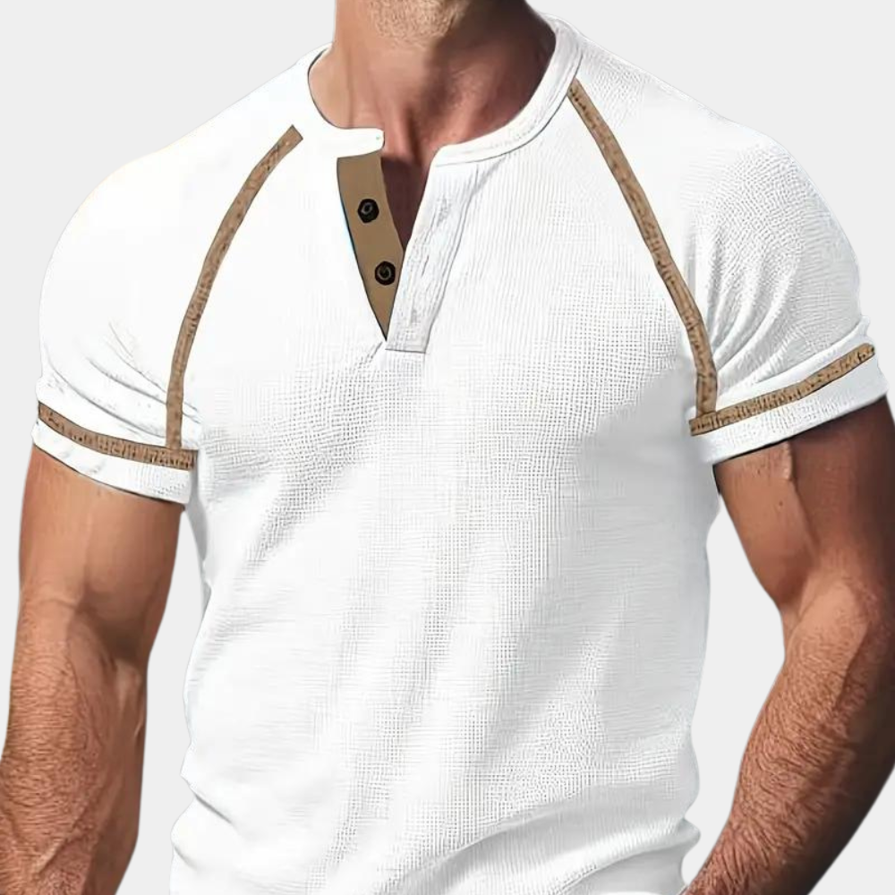 Brooklyn Men's T Shirt – Soft Knit Blend with Classic Henley Neckline 4