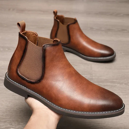 Brooklyn Premium Leather Chelsea Boots – Cushioned Comfort & Stretch Fit for Men 0