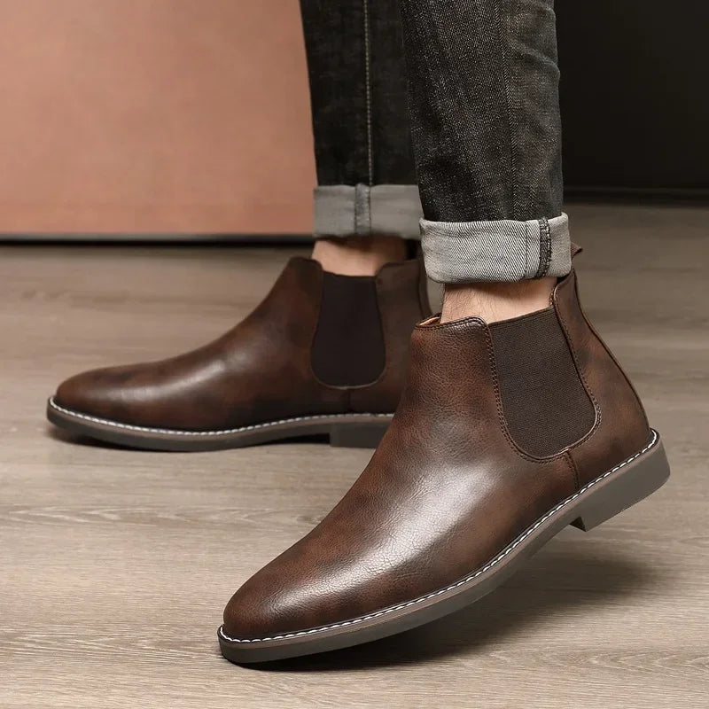 Brooklyn Premium Leather Chelsea Boots – Cushioned Comfort & Stretch Fit for Men 3