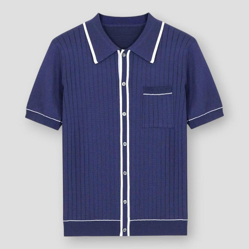 Brooklyn Relaxed Fit Cotton Blend Shirt – Classic Ribbed Detailing for Versatile Style 0