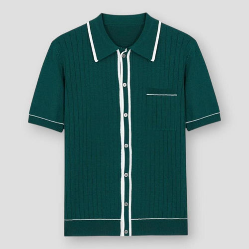 Brooklyn Relaxed Fit Cotton Blend Shirt – Classic Ribbed Detailing for Versatile Style 1
