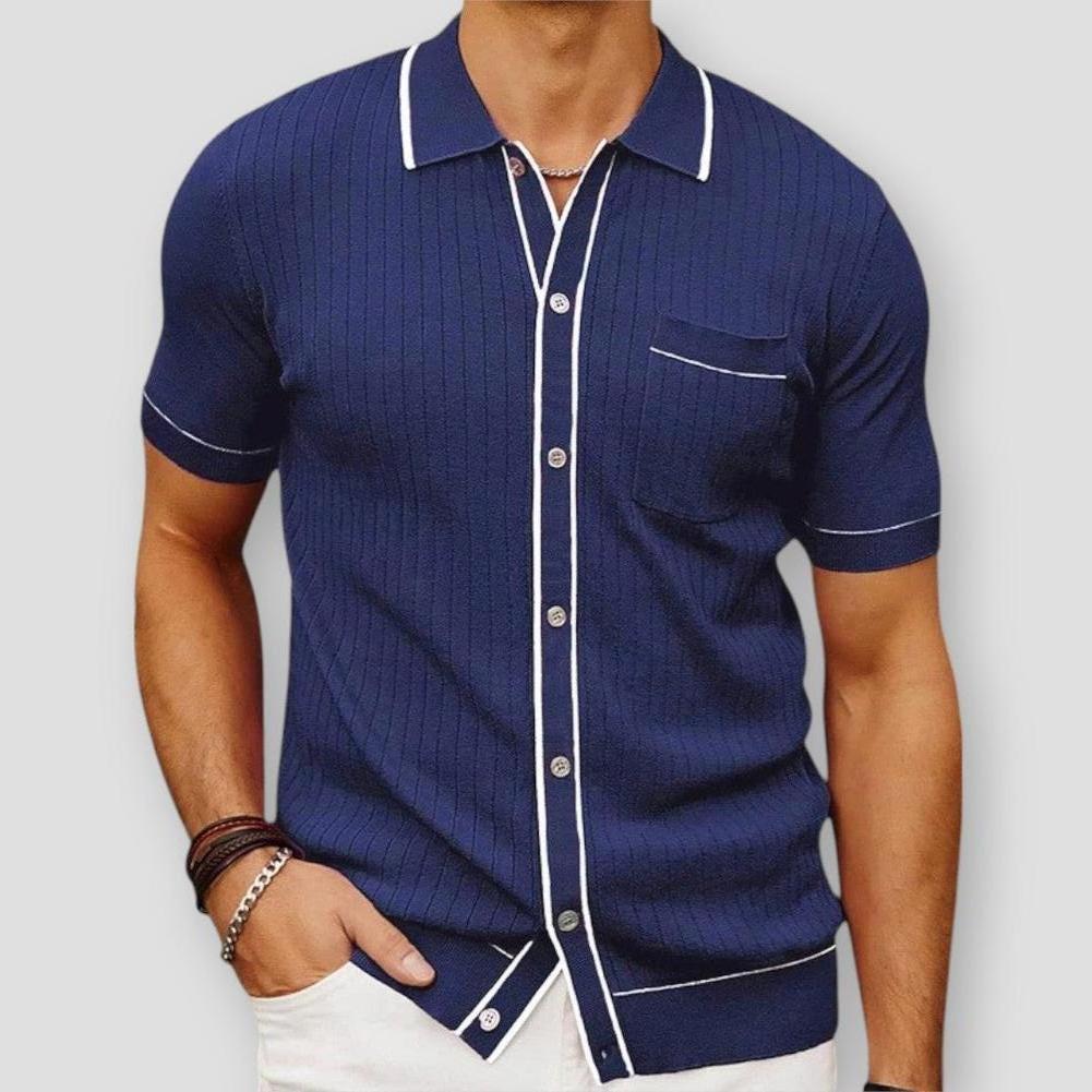 Brooklyn Relaxed Fit Cotton Blend Shirt – Classic Ribbed Detailing for Versatile Style 2