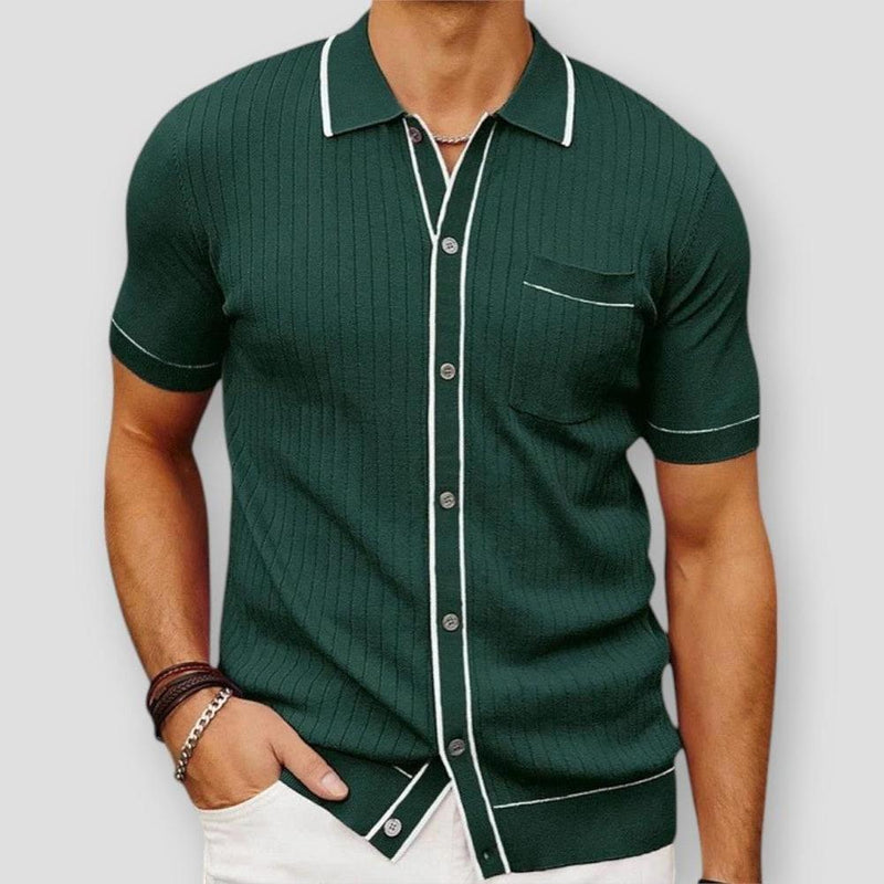 Brooklyn Relaxed Fit Cotton Blend Shirt – Classic Ribbed Detailing for Versatile Style 3