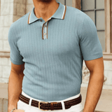 Brooklyn Tailored Men's Polo Shirt – Luxurious Silk-Wool Blend with Contrast Collar 0