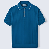 Brooklyn Tailored Men's Polo Shirt – Luxurious Silk-Wool Blend with Contrast Collar 7