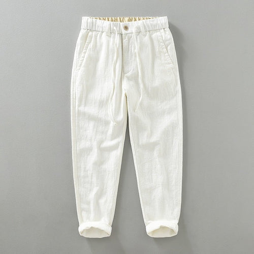 Brooklyn Tapered Drawstring Pants – Lightweight Ramie-Cotton Blend for All-Day Comfort 1