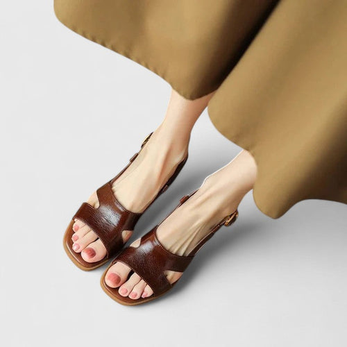 Brooklyn Women's Sandals – Structured Square Toe with Sturdy Block Heel 1