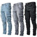 Silas Men’s Cargo Pants – Slim Fit Stretch Denim with Tactical Pocket Detailing