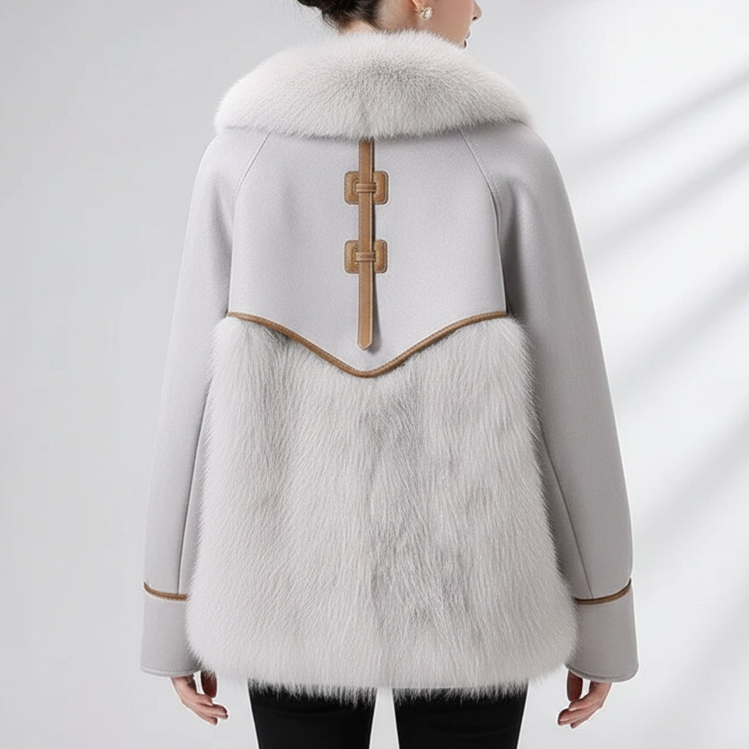 Almana Women’s Plush Fur Coat – Luxurious Winter Jacket with Toggle Closure