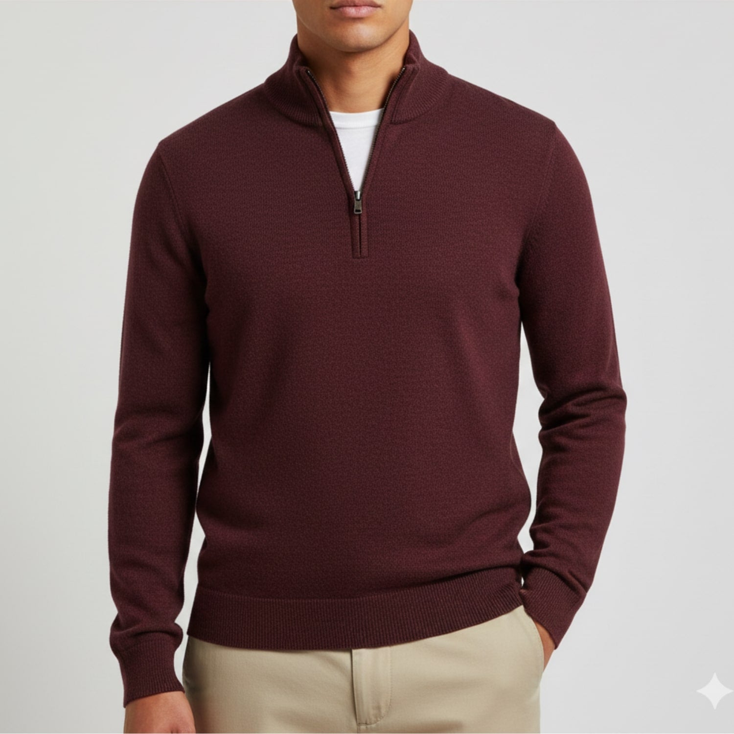 Ashton Men’s Quarter-Zip Sweater – Cotton Knit Pullover for Layered Comfort