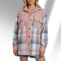 Mariana Women’s Plaid Shacket – Brushed Fabric Overshirt with Corduroy Collar