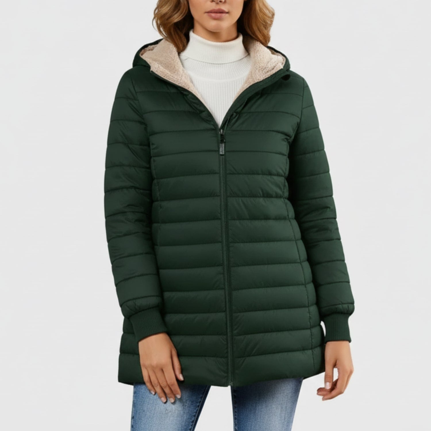 Adelise Women’s Puffer Jacket – Long Waterproof Quilted Coat for Winter Warmth
