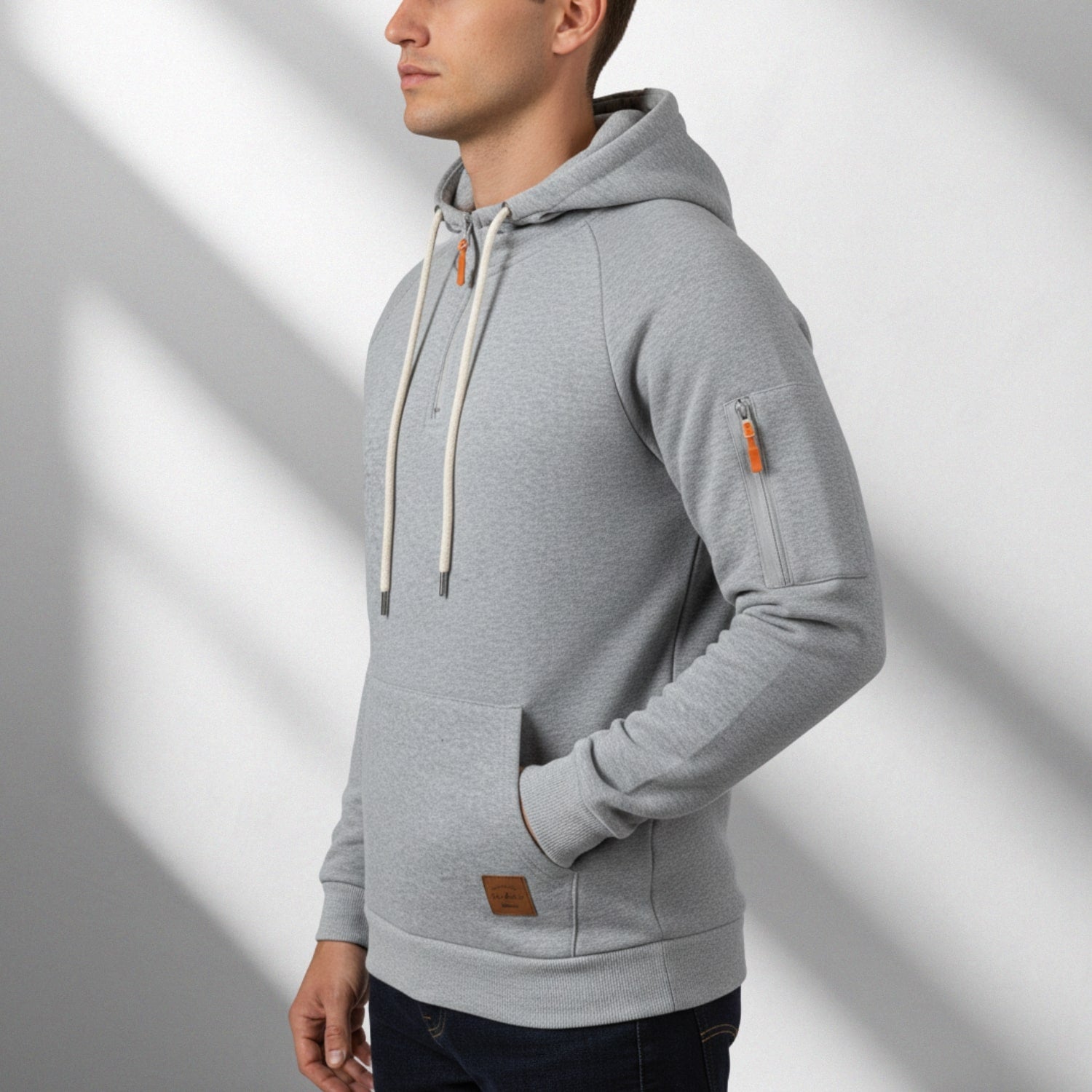 Hendrix Men's Zip-Up Hoodie – Heavyweight Cotton Blend Pullover with Multi-Pocket Design