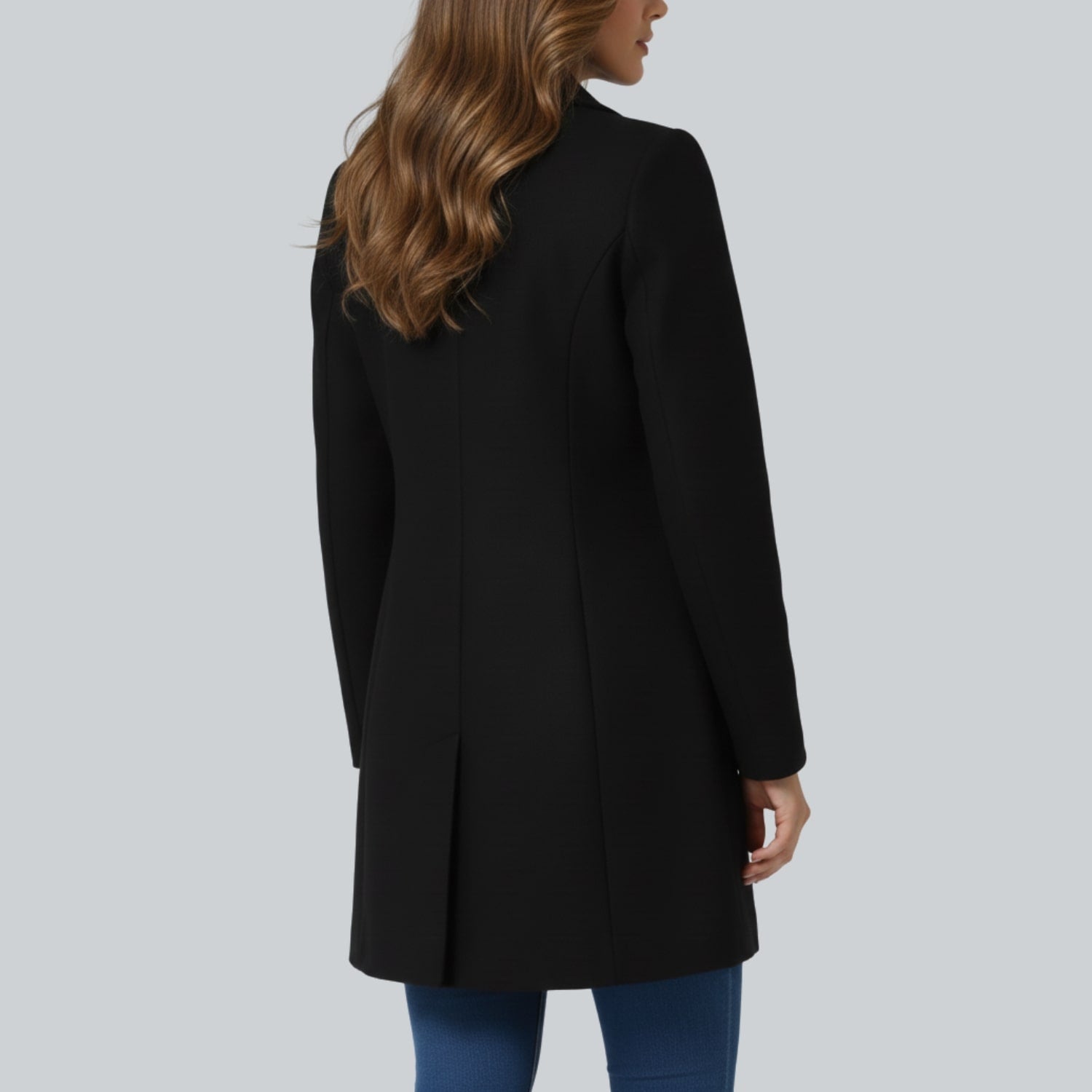 Minzie Women’s Winter Trench Coat – Single-Breasted Fit & Flare Jacket