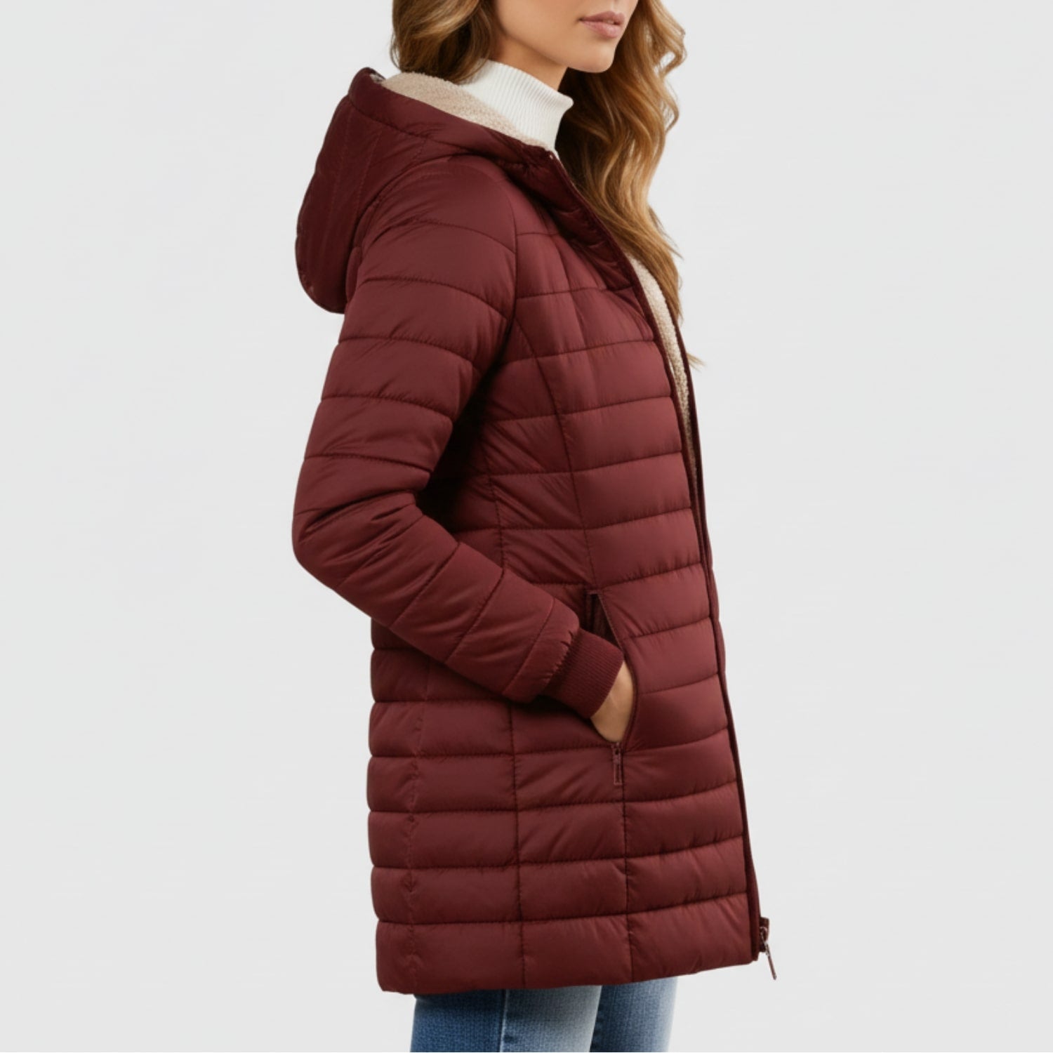 Adelise Women’s Puffer Jacket – Long Waterproof Quilted Coat for Winter Warmth
