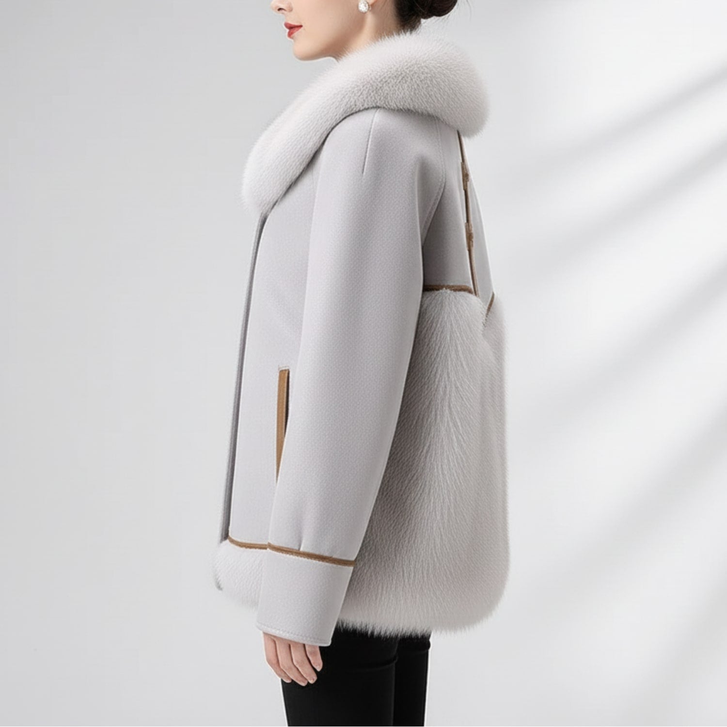 Almana Women’s Plush Fur Coat – Luxurious Winter Jacket with Toggle Closure