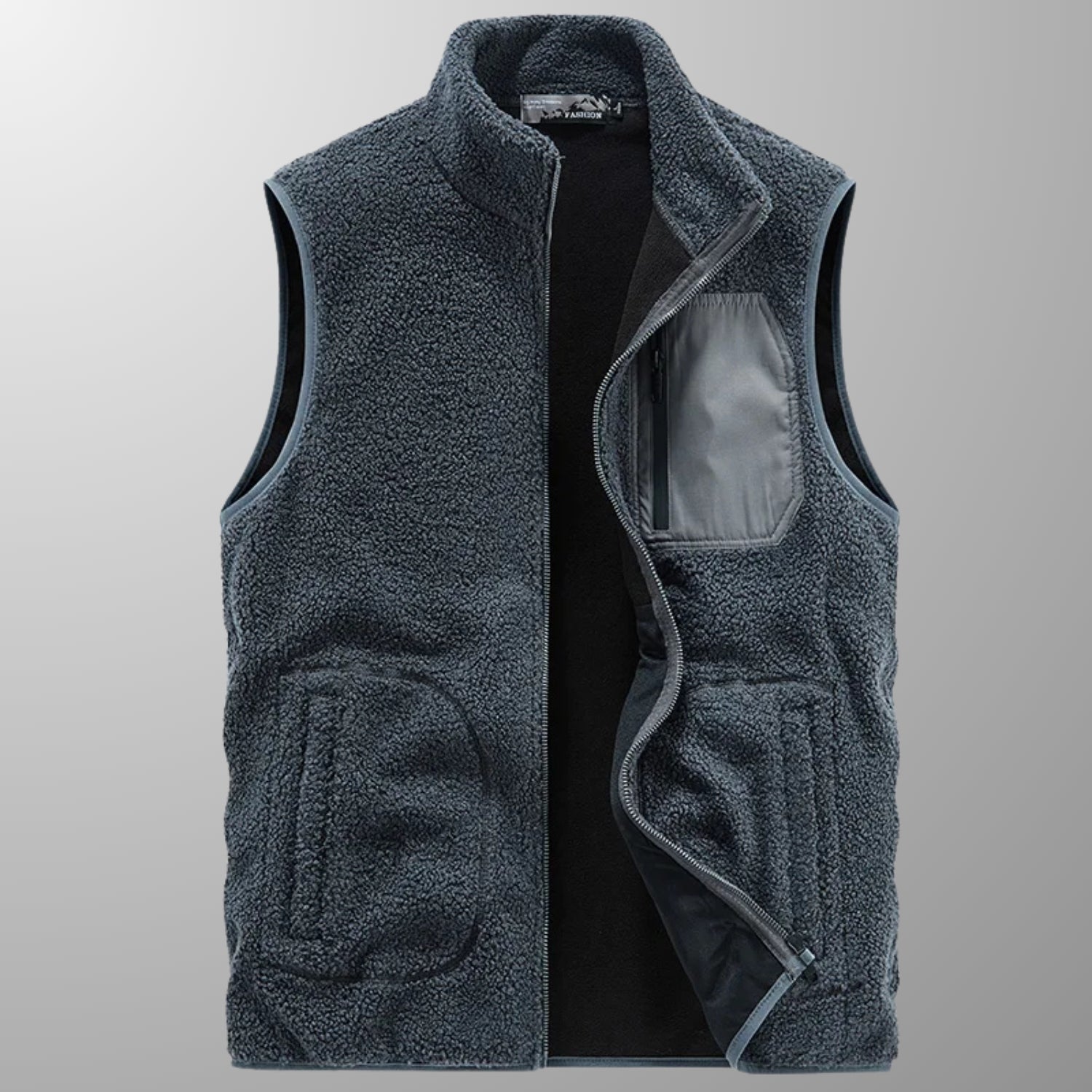Wesbridge Men’s Fleece Vest – Sherpa Lined Full-Zip Utility Vest