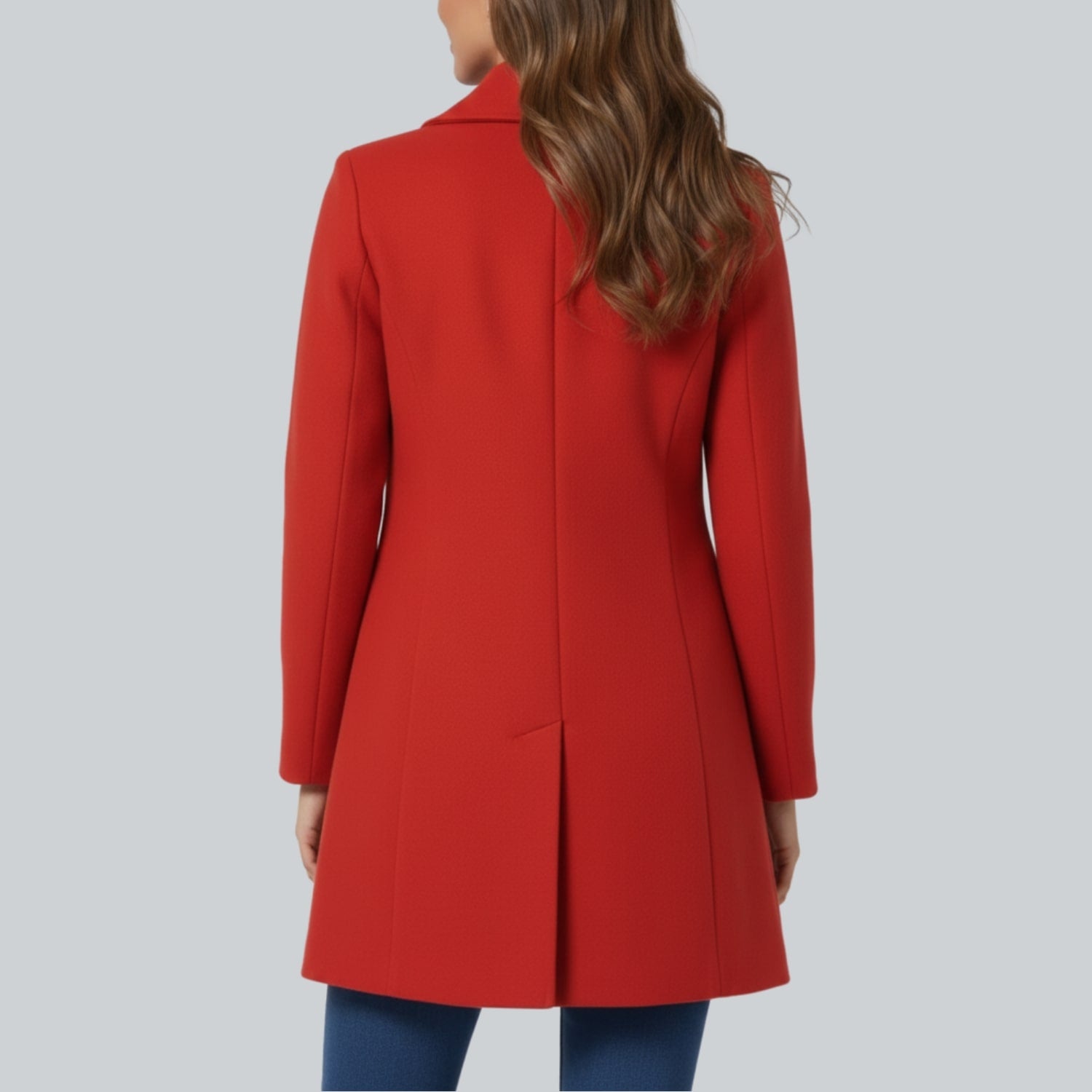 Minzie Women’s Winter Trench Coat – Single-Breasted Fit & Flare Jacket