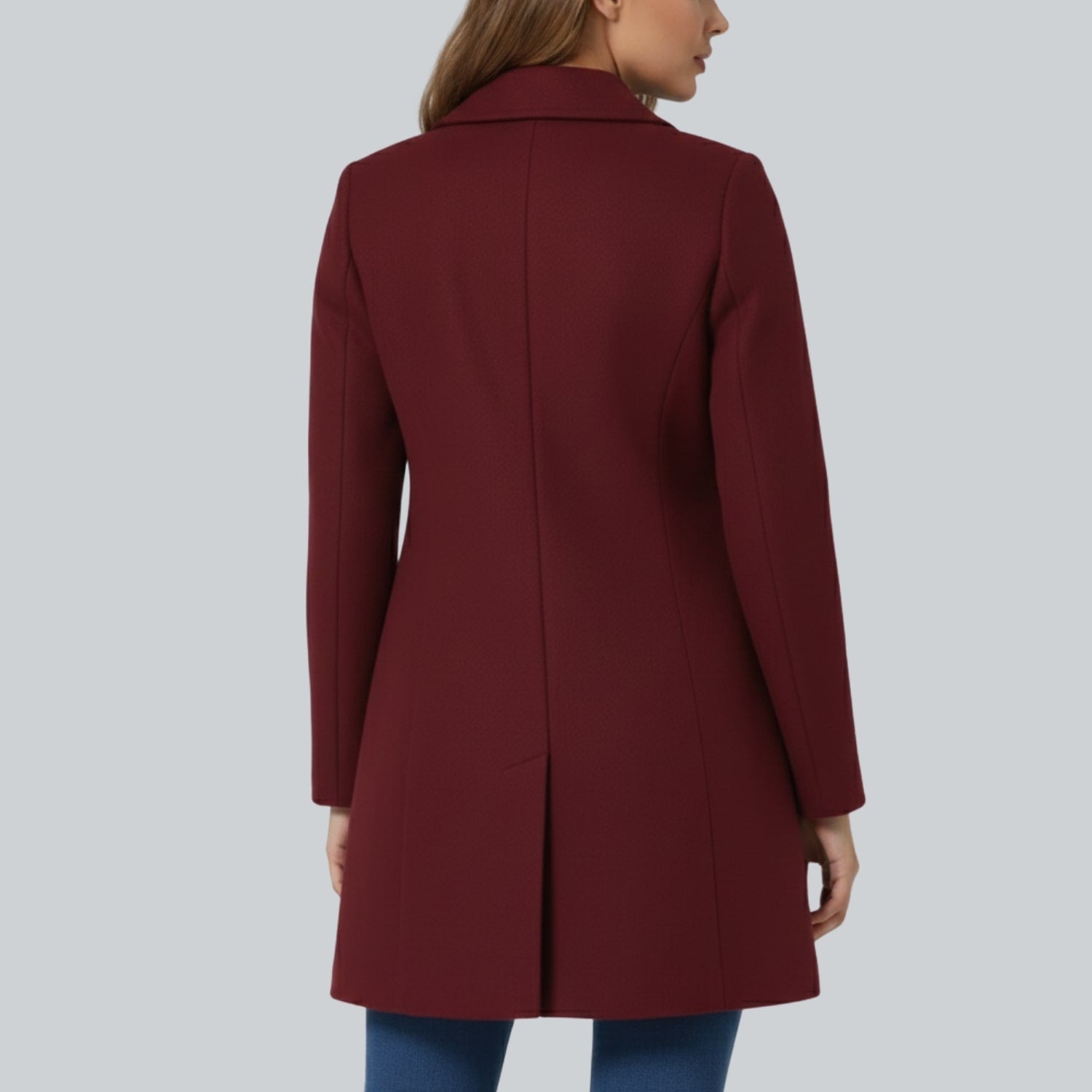 Minzie Women’s Winter Trench Coat – Single-Breasted Fit & Flare Jacket