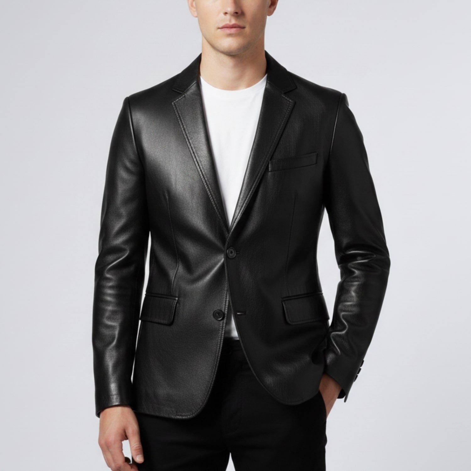 Oscar Men’s Leather Jacket – Smooth Leather with Cotton Lining