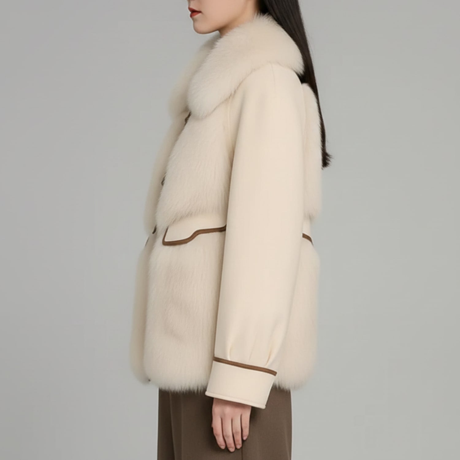 Almana Women’s Plush Fur Coat – Luxurious Winter Jacket with Toggle Closure