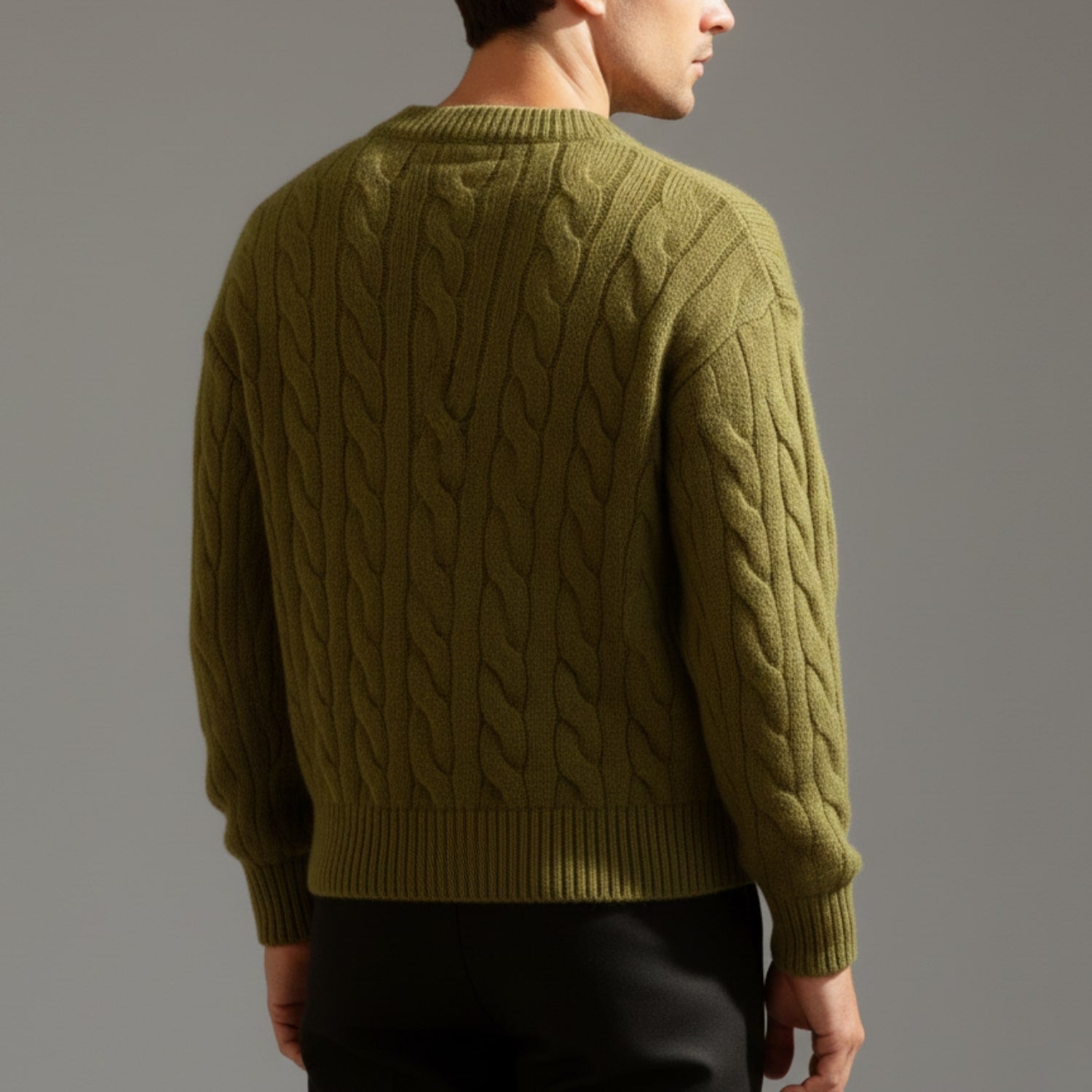 David Men’s Cardigan – Cable Knit Cardigan with Classic Button-Up Style