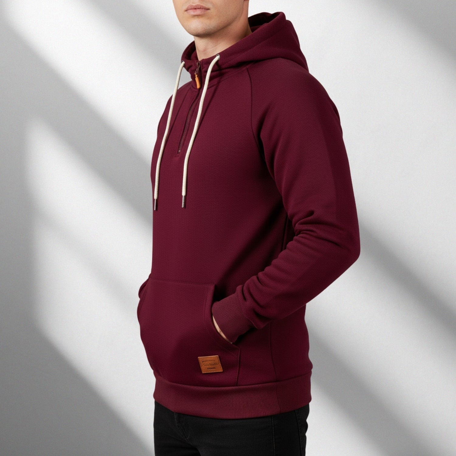Hendrix Men's Zip-Up Hoodie – Heavyweight Cotton Blend Pullover with Multi-Pocket Design