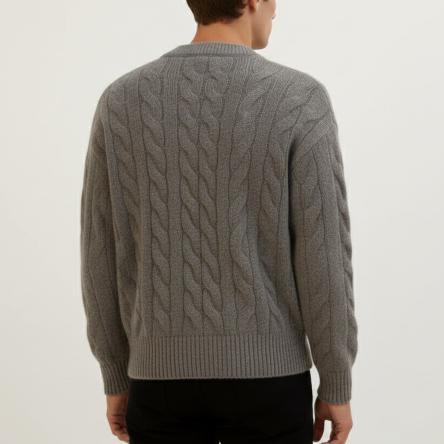 David Men’s Cardigan – Cable Knit Cardigan with Classic Button-Up Style