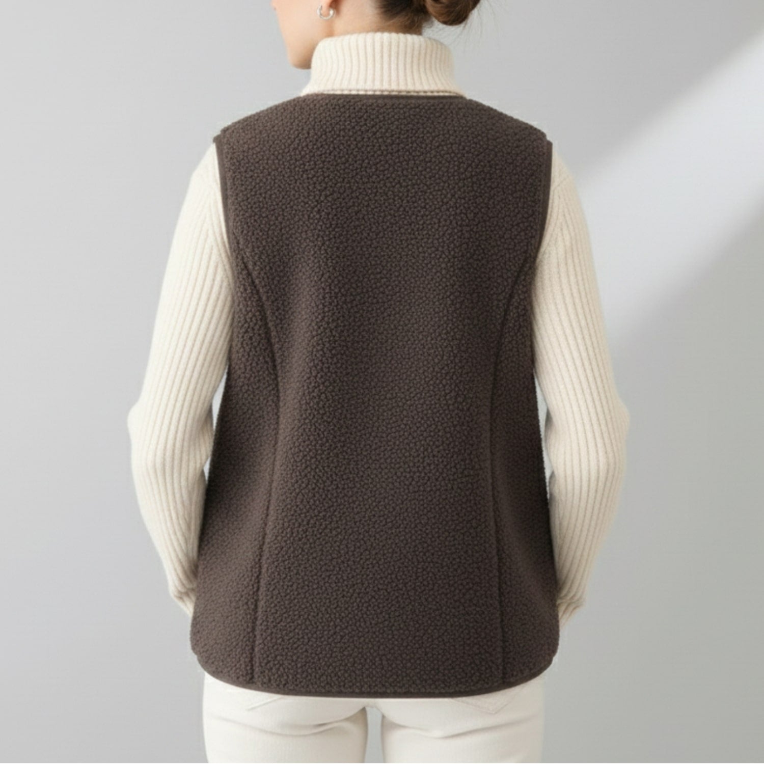 Herlene Women’s Fleece Vest – Plush Shearling Vest Lightweight Layer